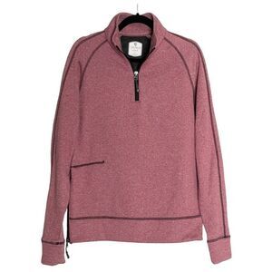 Cremieux Club 38 Fleece Lined Red Heather Quarter Zip Jacket Size M